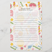 Gepersonaliseerd roze geel groen Snoep op wit Briefpapier (Voorkant)