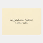 Gepersonaliseerd Roze Gele Afstuderen High School Inpakpapier Vel (Voorkant 3)