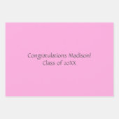Gepersonaliseerd Roze Gele Afstuderen High School Inpakpapier Vel (Voorkant 2)