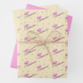 Gepersonaliseerd Roze Gele Afstuderen High School Inpakpapier Vel (In situ)