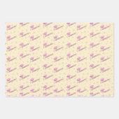 Gepersonaliseerd Roze Gele Afstuderen High School Inpakpapier Vel (Voorkant)