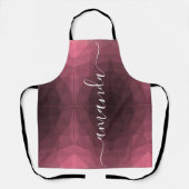 Gepersonaliseerd roze geometrisch patroon schort (Voorkant)