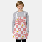 Gepersonaliseerd roze geruite Schort (Gedragen)