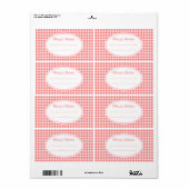 Gepersonaliseerd Roze Gingham Kitchen Labels (Full Sheet)