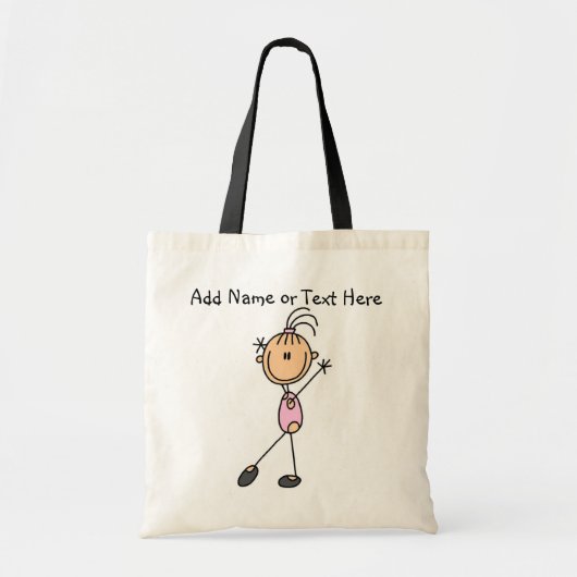 Gepersonaliseerd Roze Girls Gymnast Canvas tas (Voorkant)