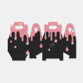 Gepersonaliseerd roze glitter-effect Bespaar op za Bedankdoosjes (Uitgevouwen)