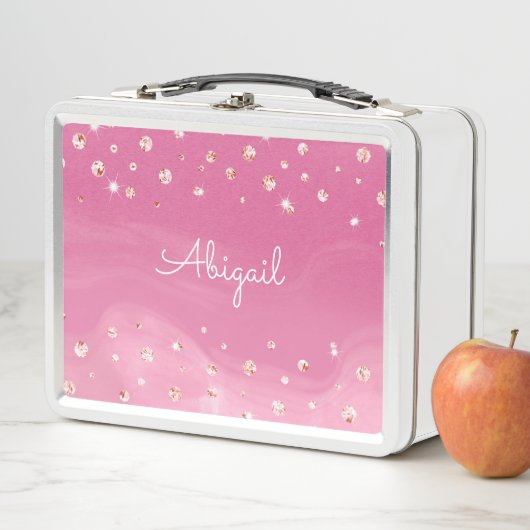 Gepersonaliseerd roze glitter Girly (In situ)