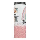 Gepersonaliseerd roze glitter-lerarenleven thermosbeker (Achterkant)