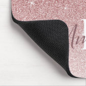 Gepersonaliseerd roze glitter monogram muismat (Hoek)