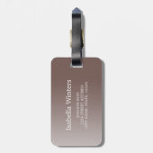 Gepersonaliseerd roze glitter Ombre Name Monogram Bagagelabel (Achterkant verticaal)