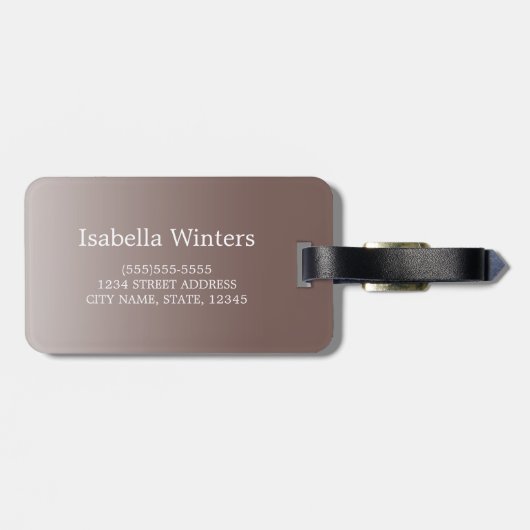 Gepersonaliseerd roze glitter Ombre Name Monogram Bagagelabel (Achterkant horizontaal)