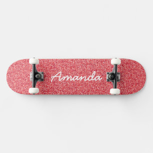 Gepersonaliseerd Roze Glitter skateboard