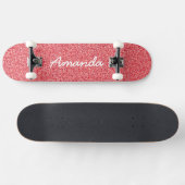 Gepersonaliseerd Roze Glitter skateboard (Horizontaal)