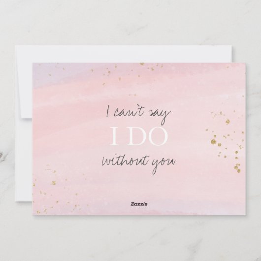 [Gepersonaliseerd] Roze Goud Bruidsmeisje Voorstel Feestdagenkaart (Achterkant)