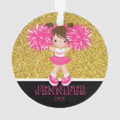 Gepersonaliseerd Roze & Goud Cheerleading Ornament (achterkant)