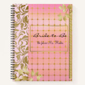 Gepersonaliseerd roze goud met bride-to-be notitieboek (Voorkant)