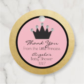 Gepersonaliseerd Roze Goud Prinses Baby shower Bedankjes Labels
