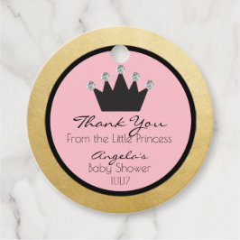 Gepersonaliseerd Roze Goud Prinses Baby shower Bedankjes Labels