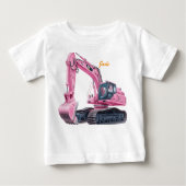 Gepersonaliseerd Roze Graafmachine Peuter T-Shirt (Voorkant)