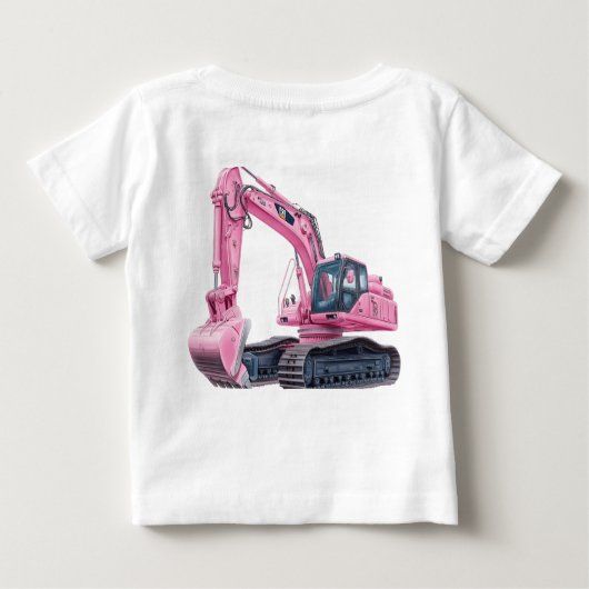 Gepersonaliseerd Roze Graafmachine Peuter T-Shirt (Achterkant)