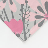 Gepersonaliseerd roze grijs | Flowers Nursery Girl Fleece Deken (Hoek)