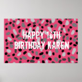 Gepersonaliseerd roze grijze geleidebean poster (Voorkant)