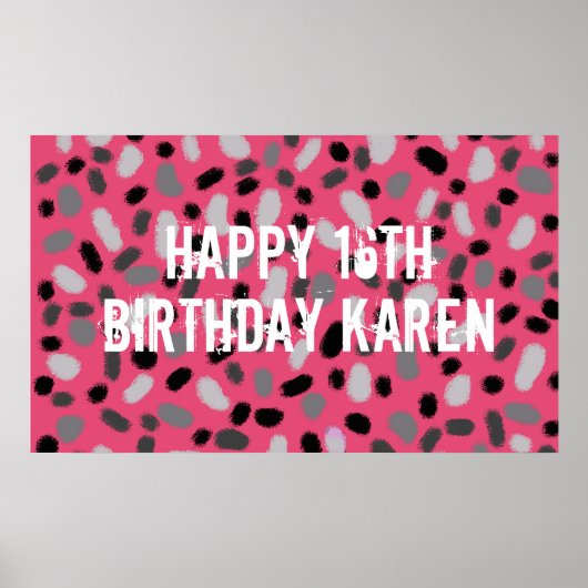 Gepersonaliseerd roze grijze geleidebean poster (Voorkant)