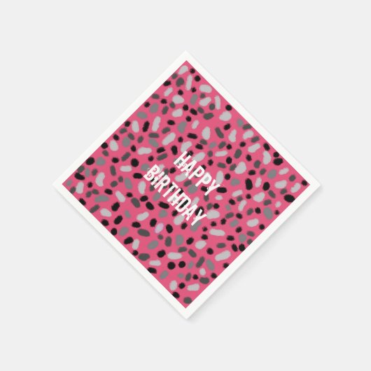 Gepersonaliseerd roze grijze geleidebean servet (Hoek)