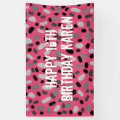 Gepersonaliseerd roze grijze geleidebean spandoek (Verticaal)