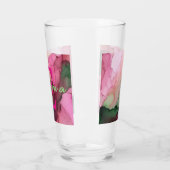 Gepersonaliseerd Roze & Groen Alcohol Inktglas Glas (Links)