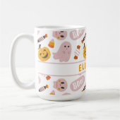 Gepersonaliseerd roze halloween koffiemok (Links)