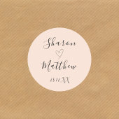 Gepersonaliseerd Roze Handgeschreven Script Trouwk Ronde Sticker