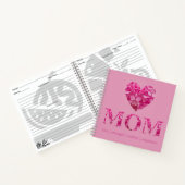 Gepersonaliseerd Roze Hart MOM Bloemen Recept Boek (Binnen)