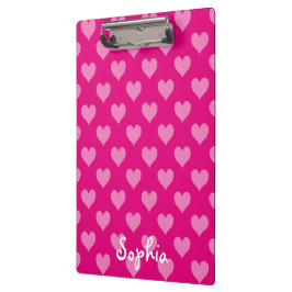 Gepersonaliseerd roze hart patroon klembord