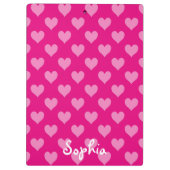 Gepersonaliseerd roze hart patroon klembord (Achterkant)