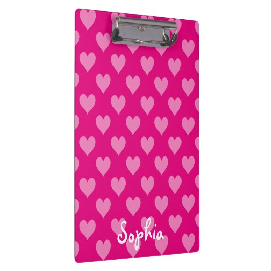 Gepersonaliseerd roze hart patroon klembord (Rechts)