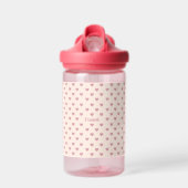 Gepersonaliseerd roze hartenpatroon waterfles (Voorkant)
