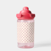 Gepersonaliseerd roze hartenpatroon waterfles (Achterkant)