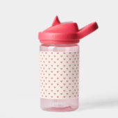 Gepersonaliseerd roze hartenpatroon waterfles (Links)