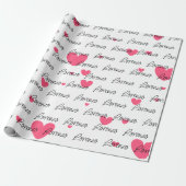 Gepersonaliseerd Roze Hartjes Inpakpapier (Uitgerold)