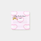 Gepersonaliseerd Roze Heart Teacher Notes (Voorkant)