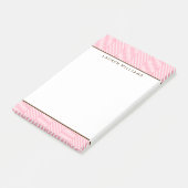 Gepersonaliseerd roze herringbotpatroon post-it® notes (Schuin)
