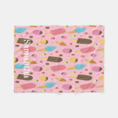 Gepersonaliseerd Roze Ijs Patroon Fleece Deken (Voorkant (Horizontaal))