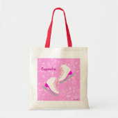 Gepersonaliseerd roze ijs Schaatsen Patroon Afbeel Tote Bag (Voorkant)