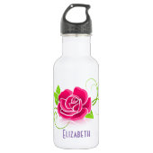 Gepersonaliseerd Roze illustratie Waterfles (Voorkant)
