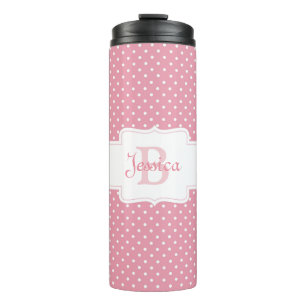 Gepersonaliseerd roze inktvlek thermosbeker