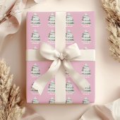Gepersonaliseerd roze kerstboompapier cadeaupapier