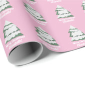 Gepersonaliseerd roze kerstboompapier cadeaupapier (Rol Hoek)