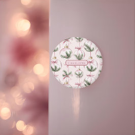 Gepersonaliseerd Roze Kerstornament Cadeaubon Magneet
