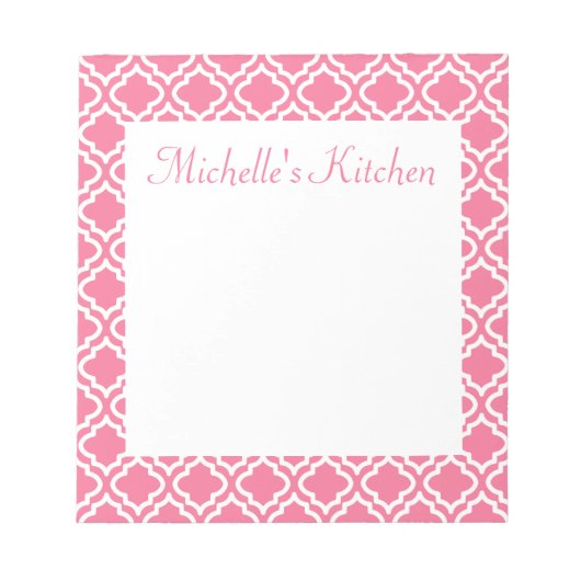Gepersonaliseerd roze keukenNotitieblok Notitieblok (Voorkant)